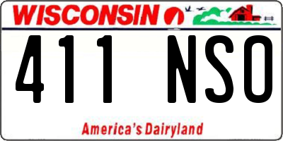 WI license plate 411NSO