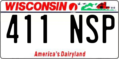 WI license plate 411NSP