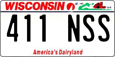 WI license plate 411NSS