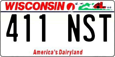 WI license plate 411NST