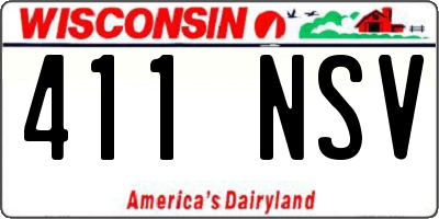 WI license plate 411NSV