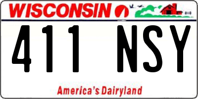 WI license plate 411NSY