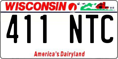WI license plate 411NTC