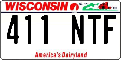 WI license plate 411NTF