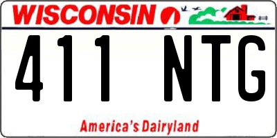 WI license plate 411NTG