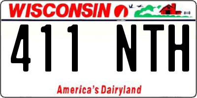 WI license plate 411NTH
