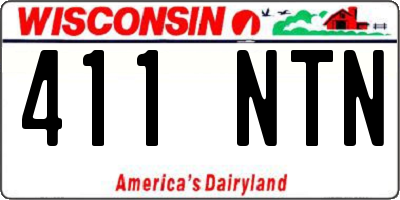 WI license plate 411NTN