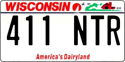 WI license plate 411NTR
