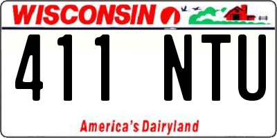 WI license plate 411NTU