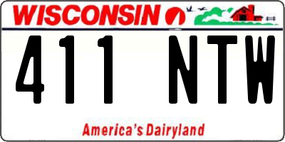 WI license plate 411NTW