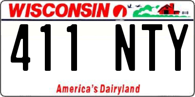 WI license plate 411NTY