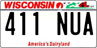WI license plate 411NUA