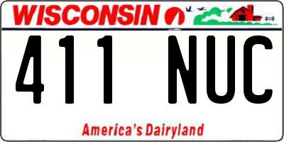 WI license plate 411NUC