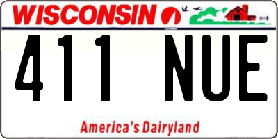 WI license plate 411NUE
