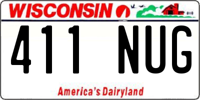 WI license plate 411NUG