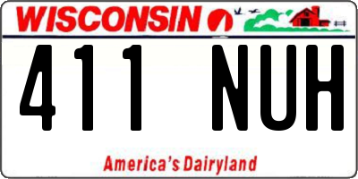 WI license plate 411NUH