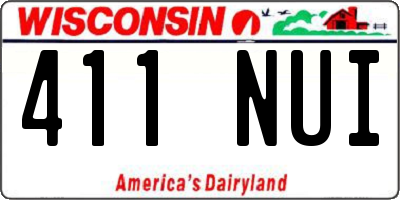 WI license plate 411NUI