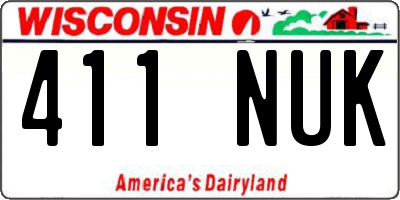 WI license plate 411NUK