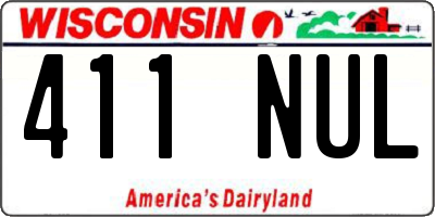 WI license plate 411NUL