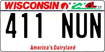 WI license plate 411NUN