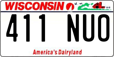 WI license plate 411NUO
