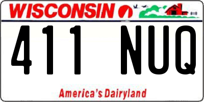 WI license plate 411NUQ