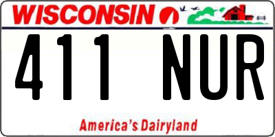 WI license plate 411NUR