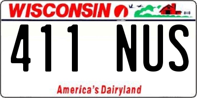 WI license plate 411NUS