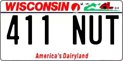 WI license plate 411NUT