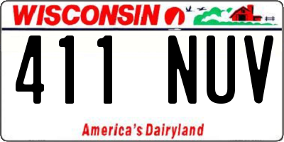 WI license plate 411NUV