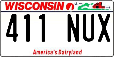 WI license plate 411NUX