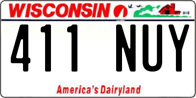 WI license plate 411NUY