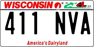 WI license plate 411NVA