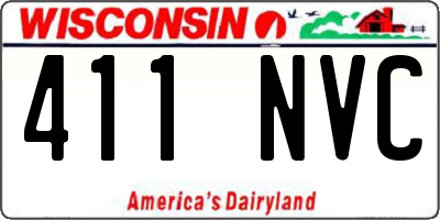 WI license plate 411NVC