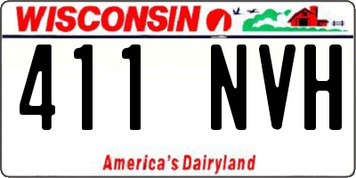 WI license plate 411NVH