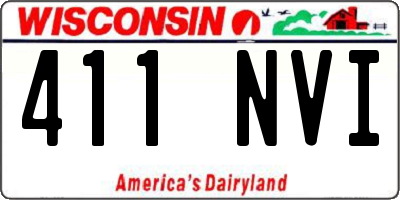 WI license plate 411NVI