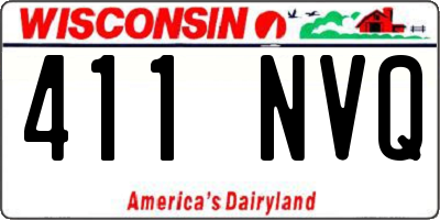 WI license plate 411NVQ