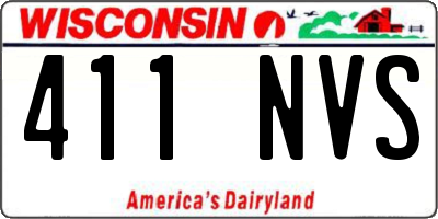WI license plate 411NVS