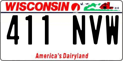 WI license plate 411NVW
