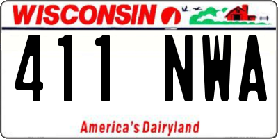 WI license plate 411NWA
