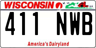WI license plate 411NWB