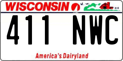 WI license plate 411NWC