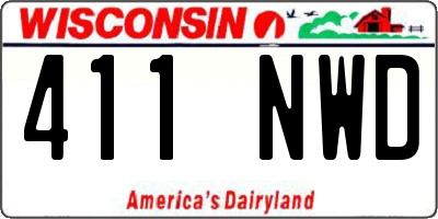 WI license plate 411NWD