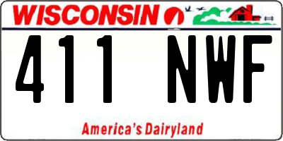 WI license plate 411NWF