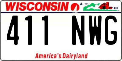 WI license plate 411NWG