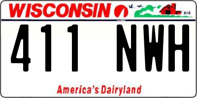 WI license plate 411NWH
