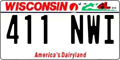 WI license plate 411NWI