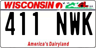WI license plate 411NWK
