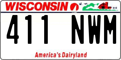 WI license plate 411NWM