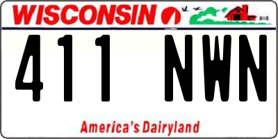 WI license plate 411NWN